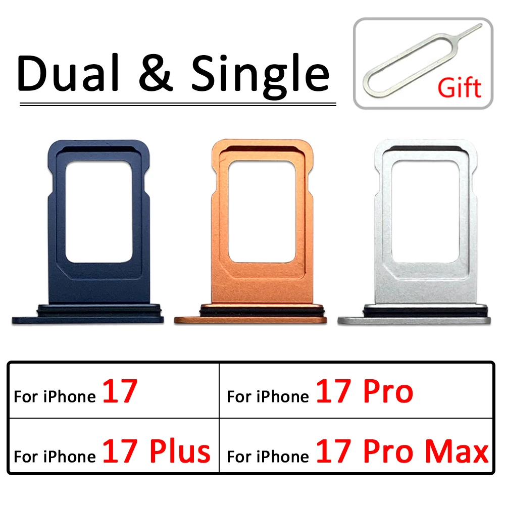Sim Tray Holder SIM Card Tray Slot Holder Adapter Socket For iPhone 17 Pro Max Air Repair Parts
