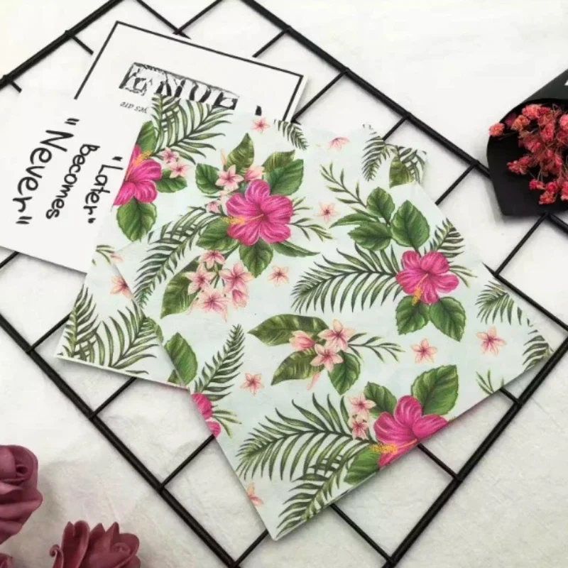 

20pcs Colourful Napkins Printed Square Paper Napkins Party Floral Facial Tissue Hotel Wedding Table Setting Paper Placemats