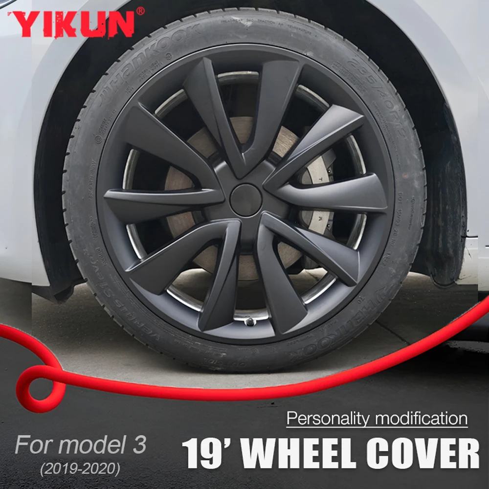 

4 шт. колпаки на колеса автомобиля для Tesla Model 3 19-дюймовая крышка ступицы 2019 2020 Performance Сменная крышка обода колпак полная крышка аксессуары