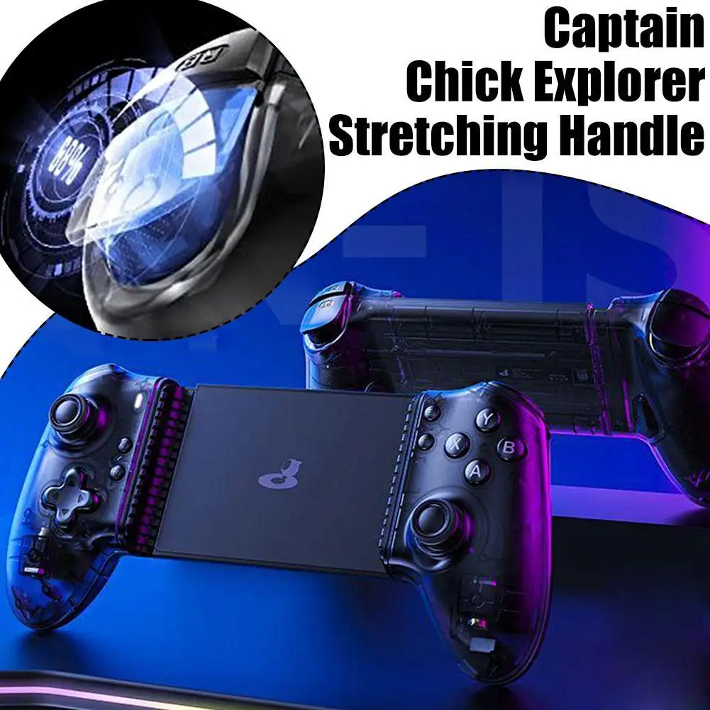 Captain Chicken Explorer Stretch Game Controller Hall Joystick Mobile Game Peripheral Streaming Simulator For Android IOS