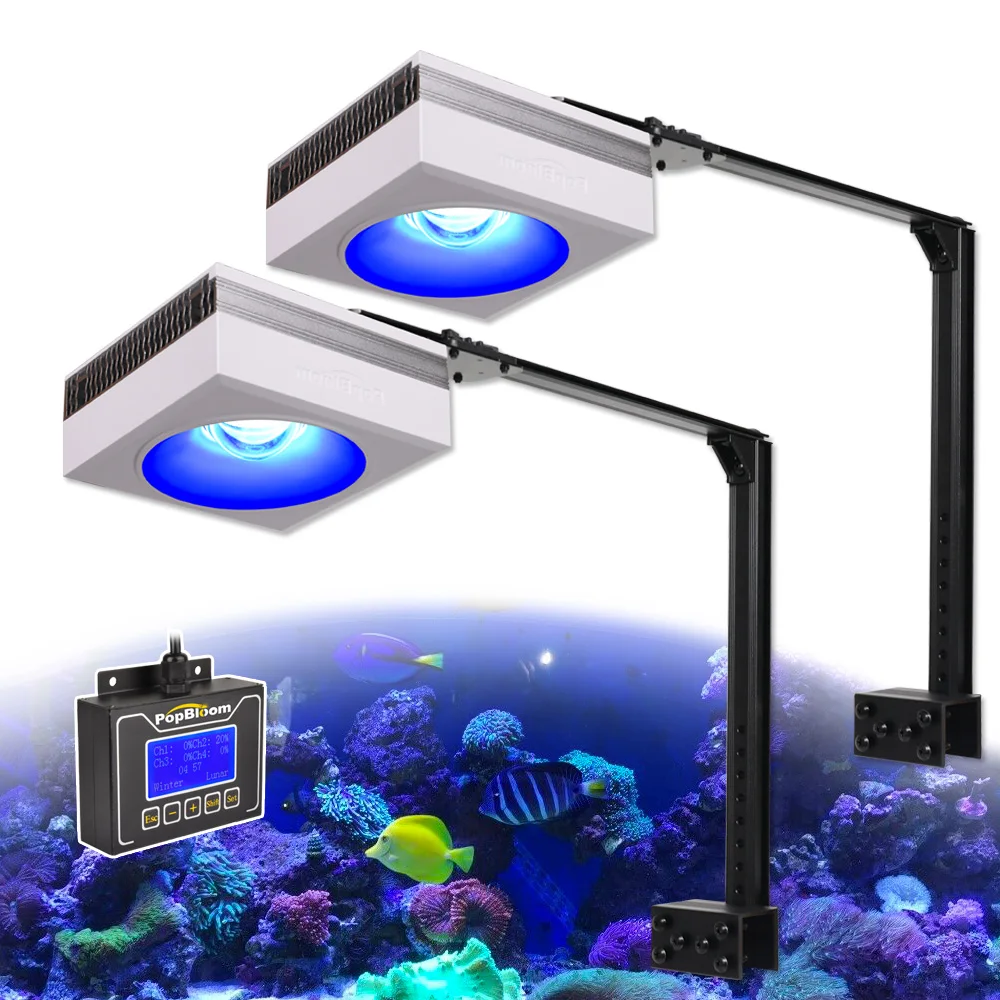 PopBloom-Marine Aquarium Led Lighting,RS90 Saltwater Led Aquarium Lamp For Seawater Reef Coral Aquarium Fish Tank Light,LPS/SPS