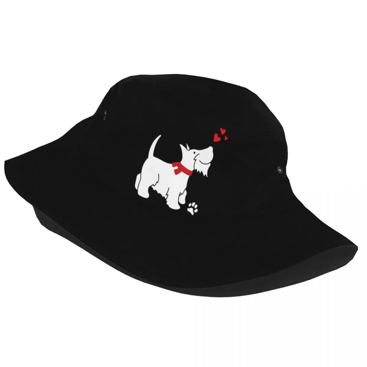 Fashion Scottish Terrier Love Bucket Hat For Women Men Print Scottie Dog Summer Beach Sun Scottie Dog Fisherman Cap