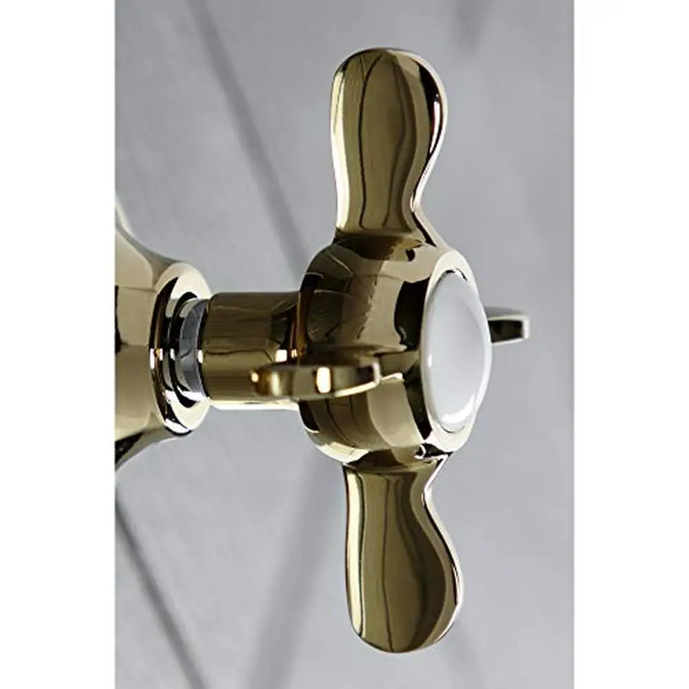 Three-Way Diverter Valve with Trim Kit Brass Inlet 1/2-14 NPT Connection Versatile In-wall Installation Cross Handle Easy