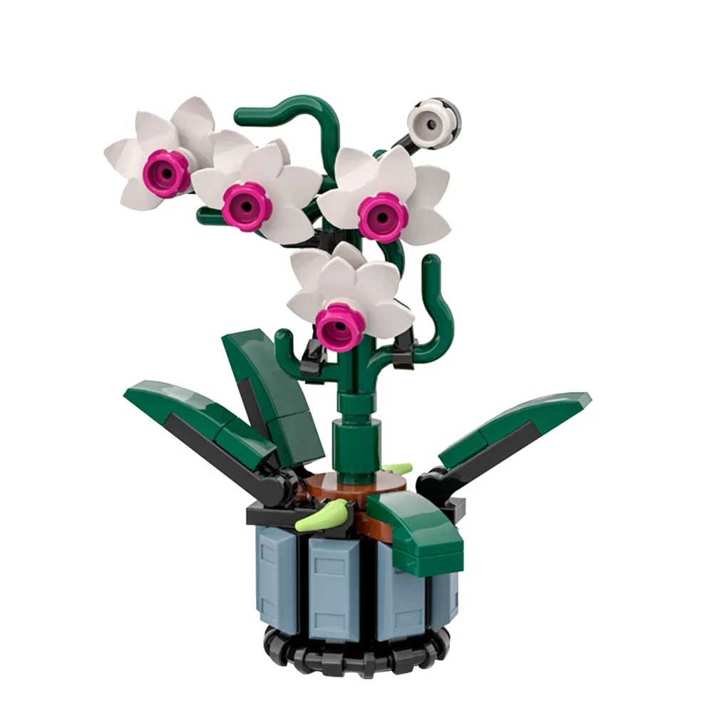 Gobricks ladrillos modelo MOC árbol de Jacaranda floreado Diorama bloques de construcción Mini planta bonsái flor planta árbol ladrillos juguetes regalo