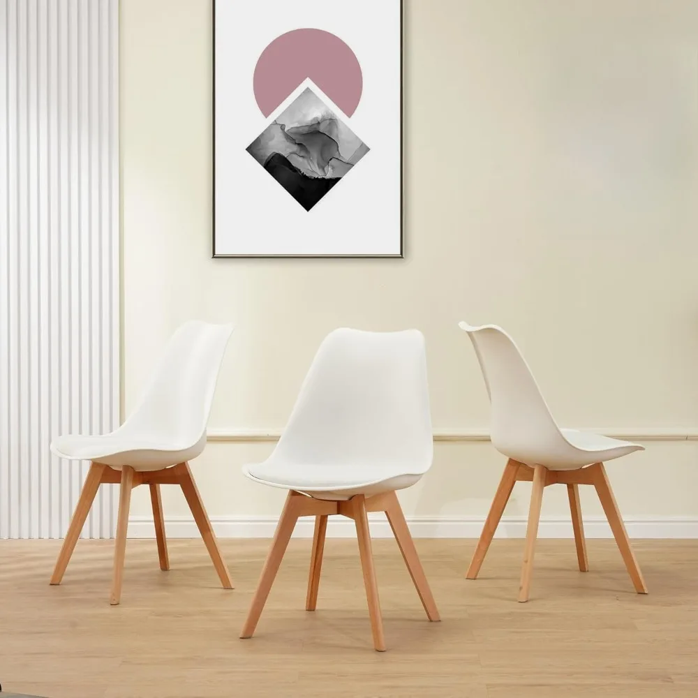 Vierteiliges Esszimmerstuhl-Set, ergonomischer Sitz, Esszimmerstuhl mit Beinen aus massivem Holz,