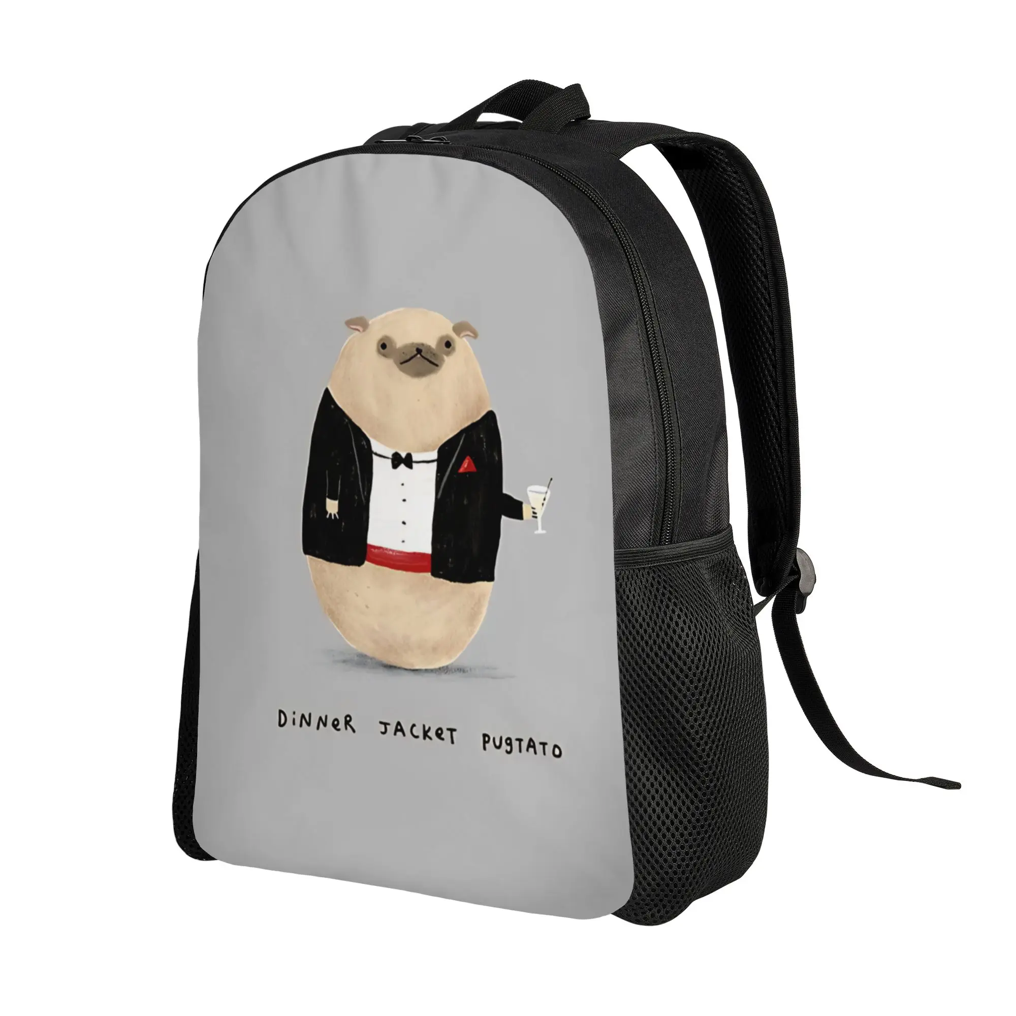 Pugtato Dinner Jacket Pugtato Schoolbag Ladies Sporty Fashionable mochila Large Capacity Laptop Bag Back To School Season