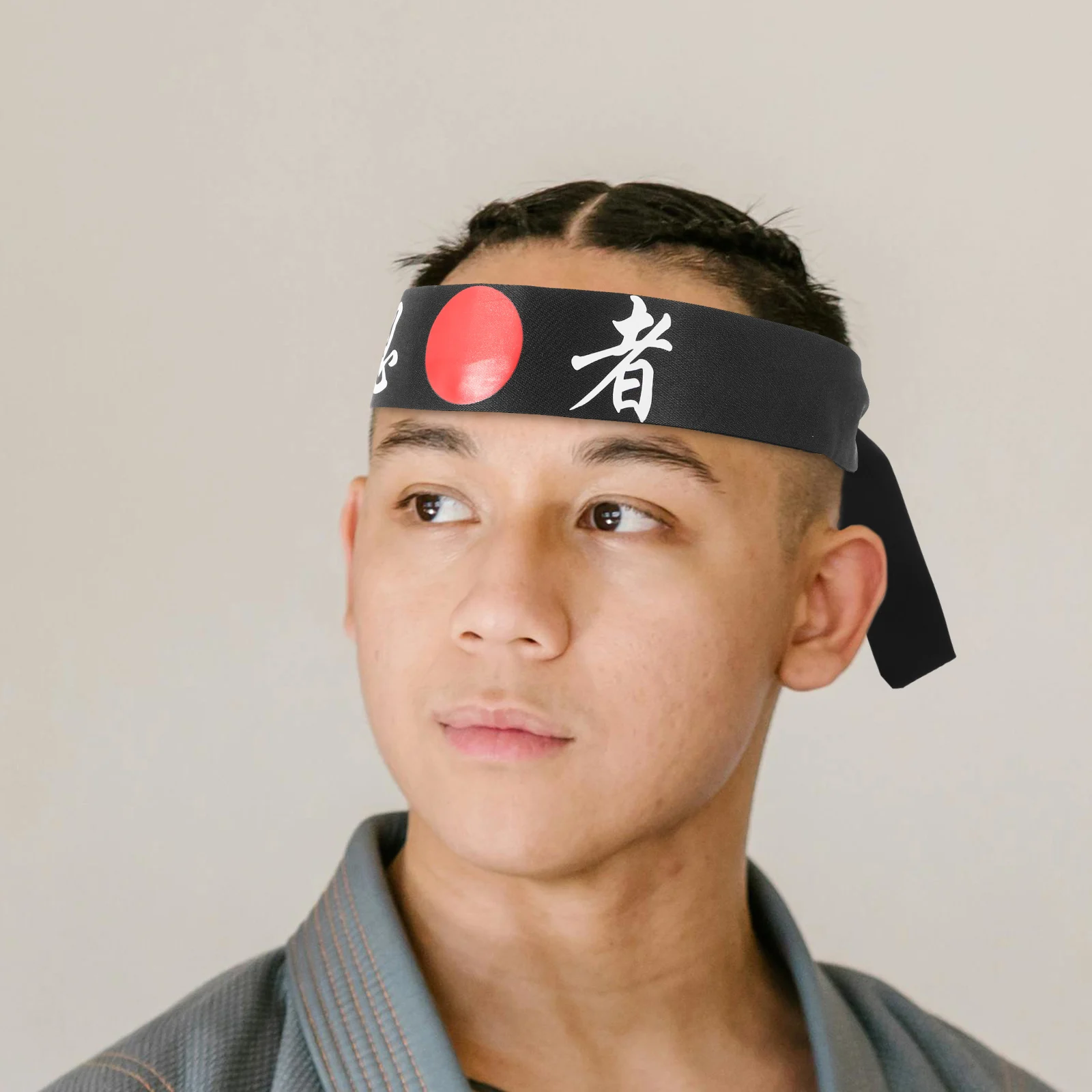 

Samurai Headband Japanese Chef Costume Sushi Hair Care Cotton Decorative Karate Headbands Adjustable Size Black Ninja Martial