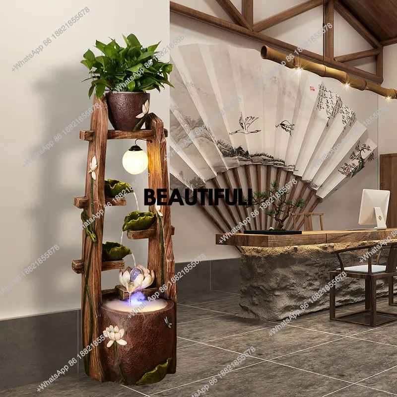 

Creative water fountain feng shui wheel living room ornament family home decoration housewarming gift