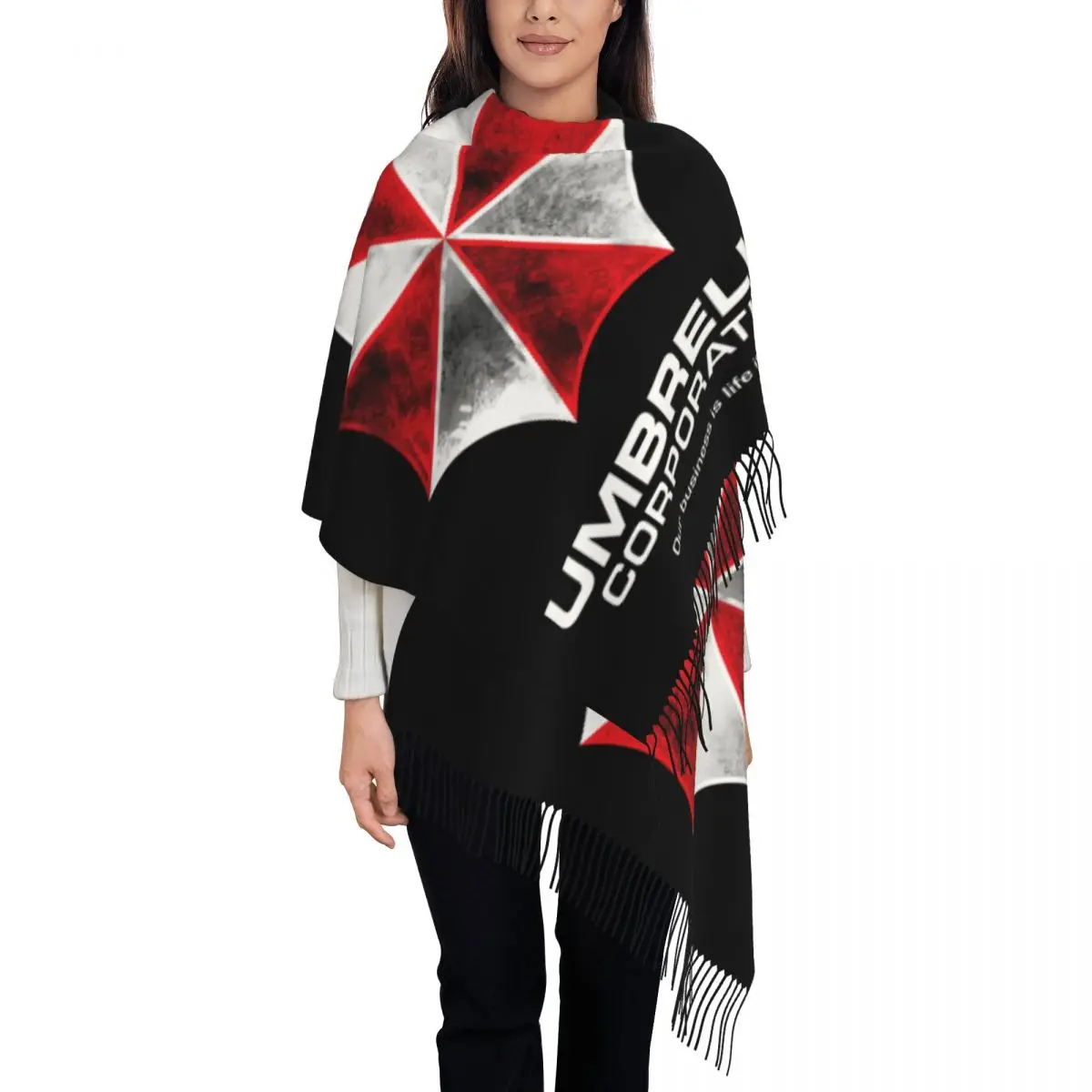 Personalized Print Umbrella Corporation Scarf Women Men Winter Warm Scarves Video Game Shawls Wraps