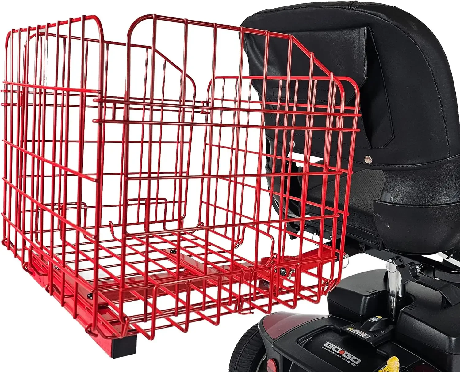 Folding Scooter Rear Basket for Golden & Pride Mobility Scooters & Powerchairs - Color: RED (Only Works with Scooters & Power Ch