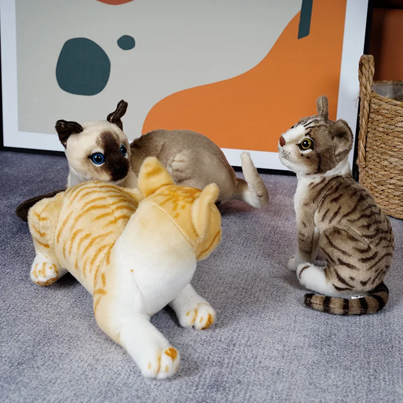 Simulation Cat Stuffed Soft Lying&Standing Animal Chinese Li Hua/Orange/Siamese Cat Birthday Present