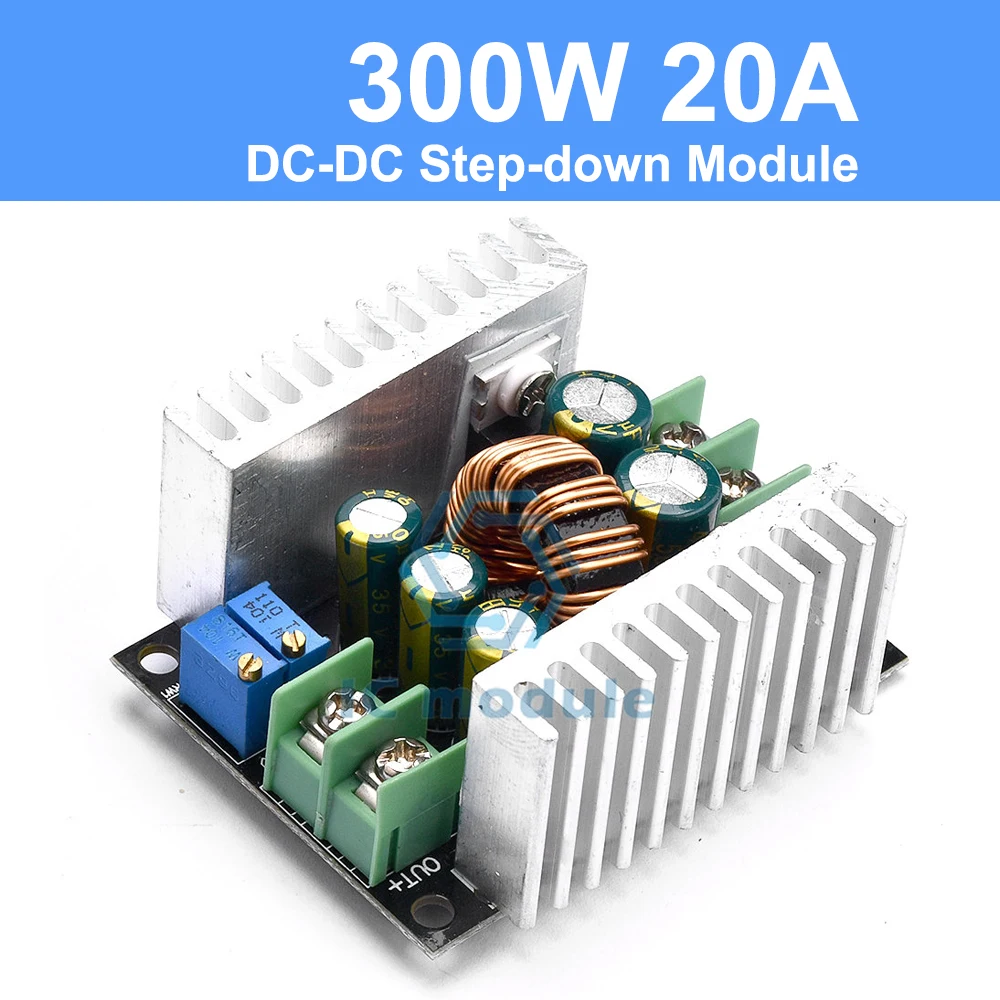 300W 20A DC Step-down Conversion Module Current Adjustable Stepdown Module LED Driver Heatsink Short Circuit Protection Module