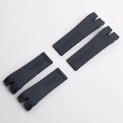 TINTAG 26.5mm Watch Band Accessories Black Nature Rubber Silicone Watchband For Roger Strap For Dubuis For Easy Diver Wristband