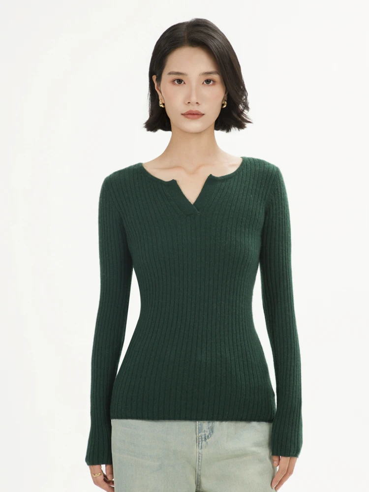 

Women 100% Cashmere Pullover Autumn Winter V-neck Sweater Basic Casual Slim Fit Elegant Tops Fashion Clothing