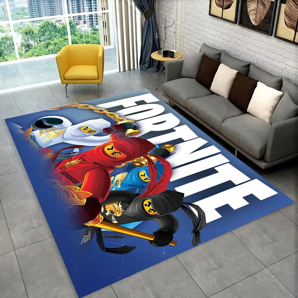 F-Fortnites Cartoon-Spiel-Teppich für Spielzimmer, Schlafzimmer, Wohnzimmer, Sofa, Zuhause, Fußmatte, Dekor, Bereich Teppich, rutschfeste Bodenmatte, Geschenk