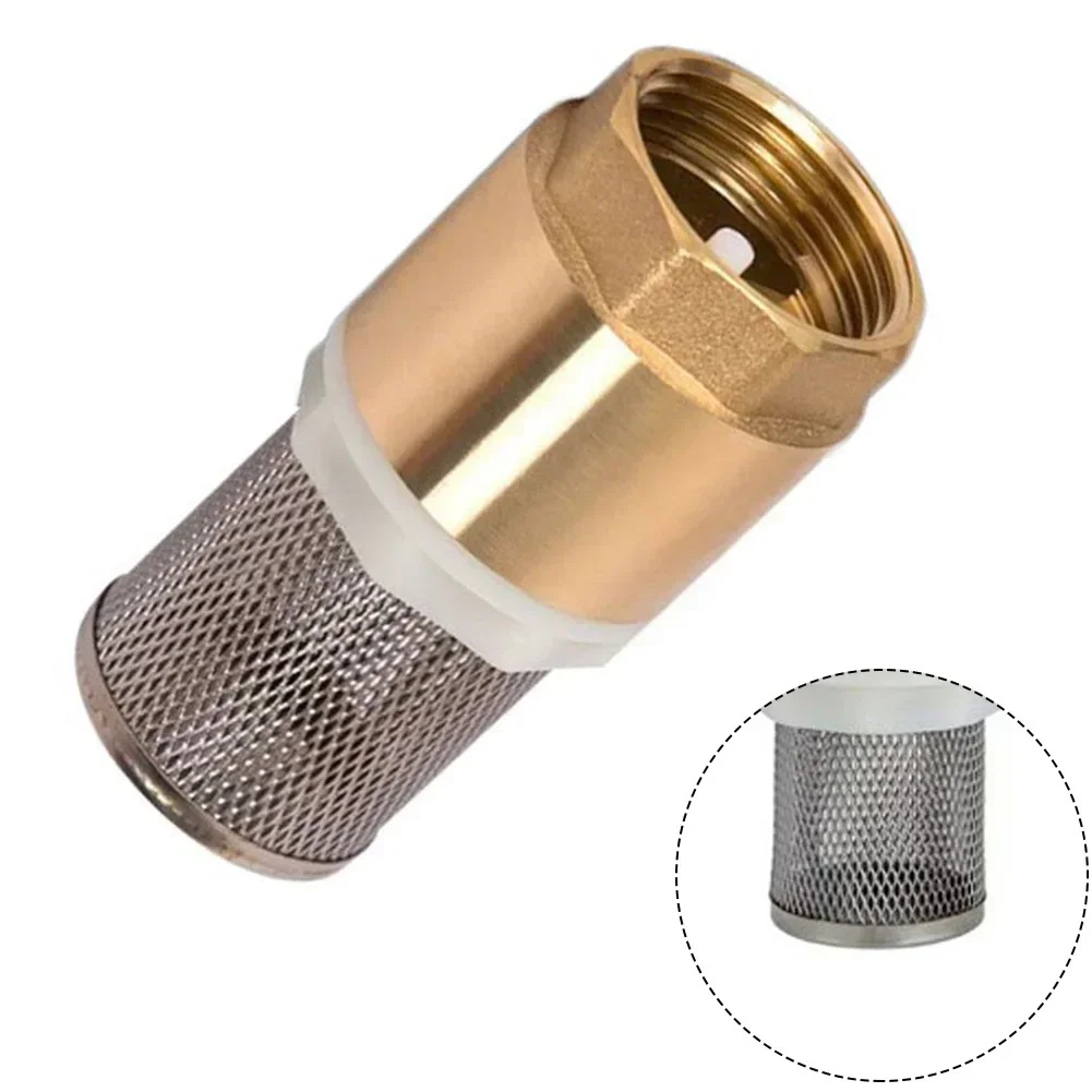 1pcs Brass Foot Valve Internal Thread Bottom Valve Copper Water Pump Inlet Pipe With Filter Screen Vertical Check Valve
