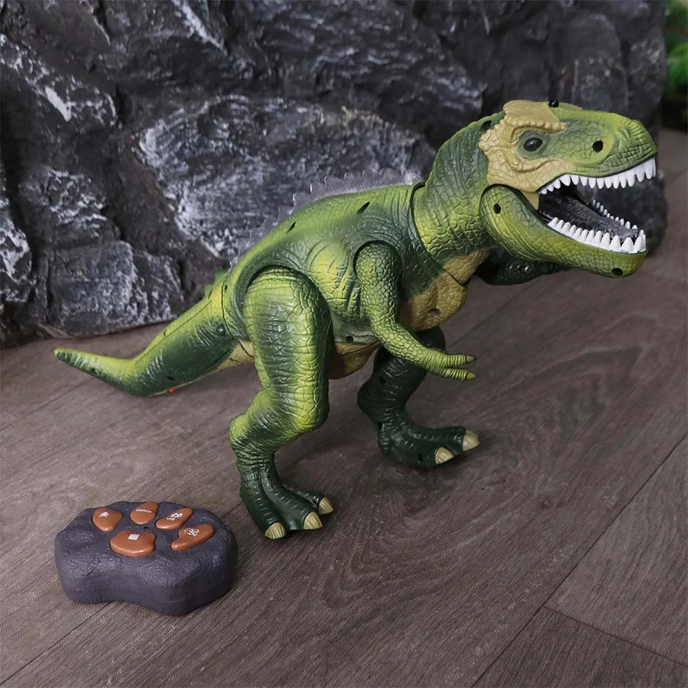 Inertial Sliding RC Dinosaur Car Plastic Models Remote Control Robot Portable Durable Simulation T-Rex Toddlers Children