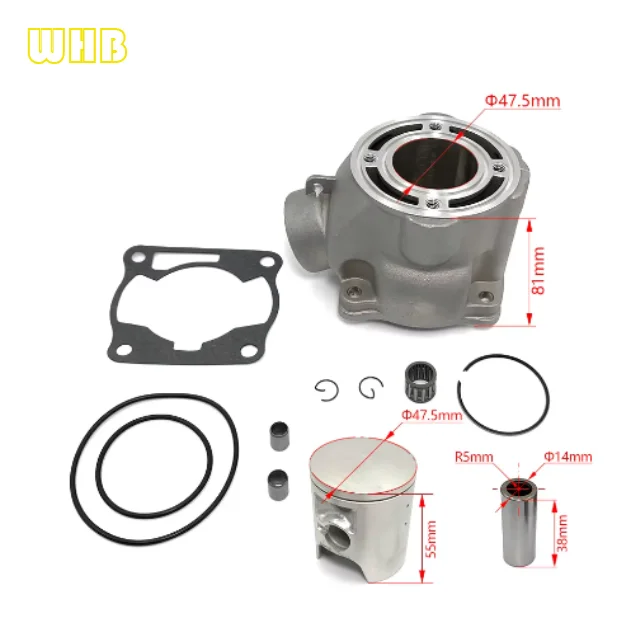 WHB motocycle 47.5mm Big Bore Cylinder Kit 85cc fit For Yamaha YZ 85 YZ80 43K-11611-00-00 2002-2014 Engine Spare Accessories NEW