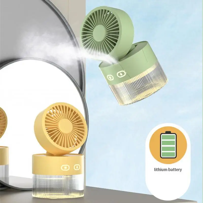 Mini Desktop Fan Creatuve Adjustable Portable Energy Saving Misting Fan Multipurpose Outdoor Travel Air Humidifier