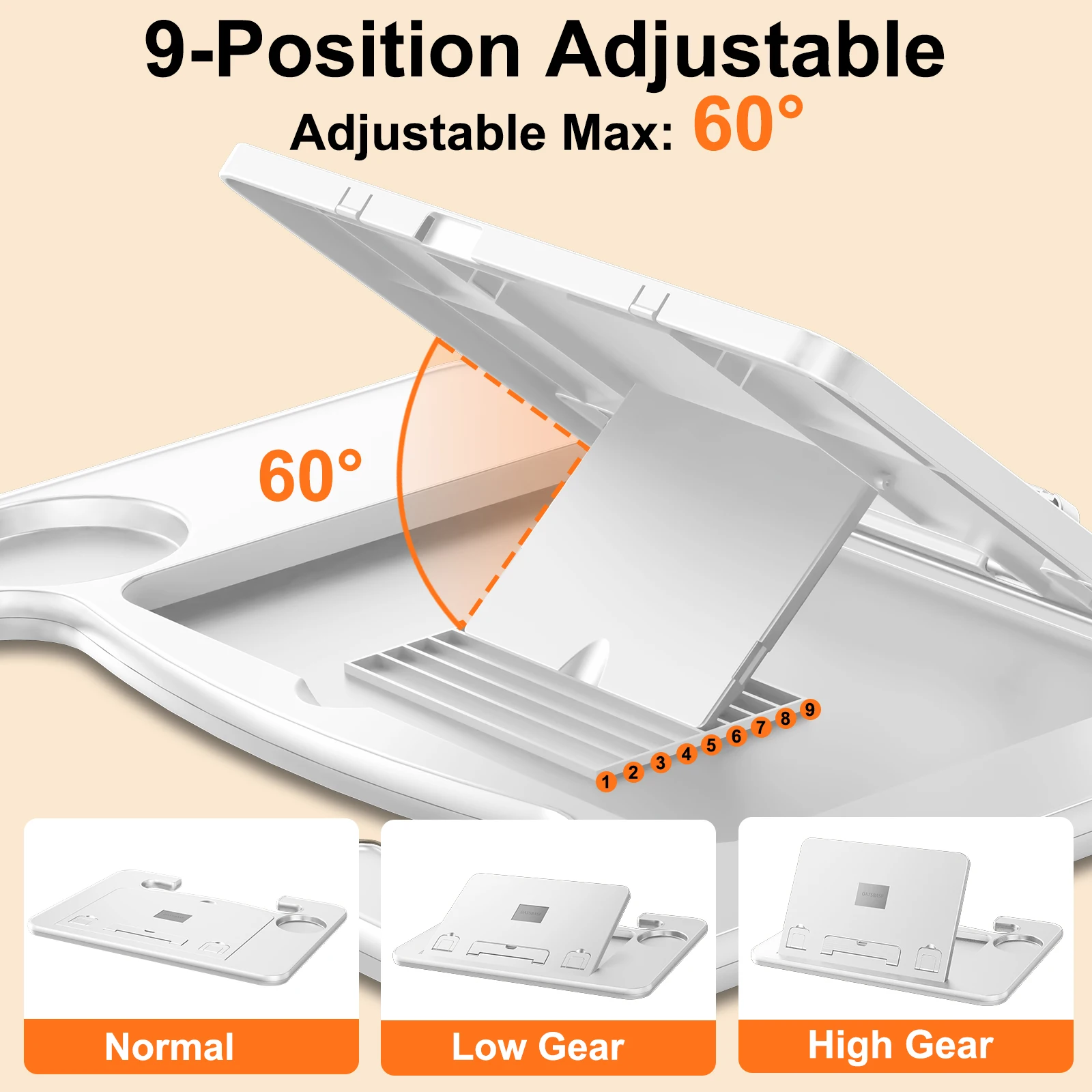 Hipacool Portable Car Steering Wheel Desk Laptop Stand Holder Foldable Tray Board Table For Working Reading Eating Car Accessory