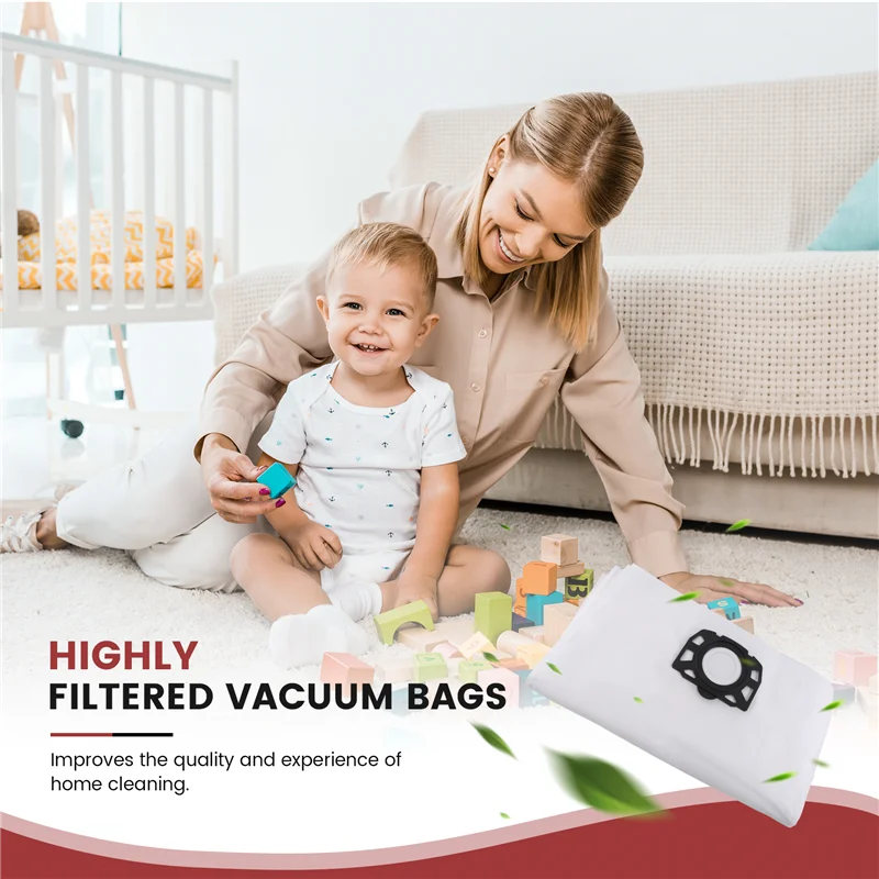 

-A90P 6PCS Vacuum Cleaner Dust Bags For Karcher MV4 MV5 MV6 WD4 WD5 WD6 WD4000-WD5999