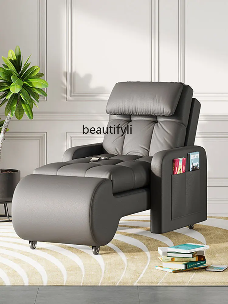 Electric Recliner Sofa Faux Leather Master Bedroom for the Elderly Leisure Nap Chaise Longue Hotel Rest Sofa Bed