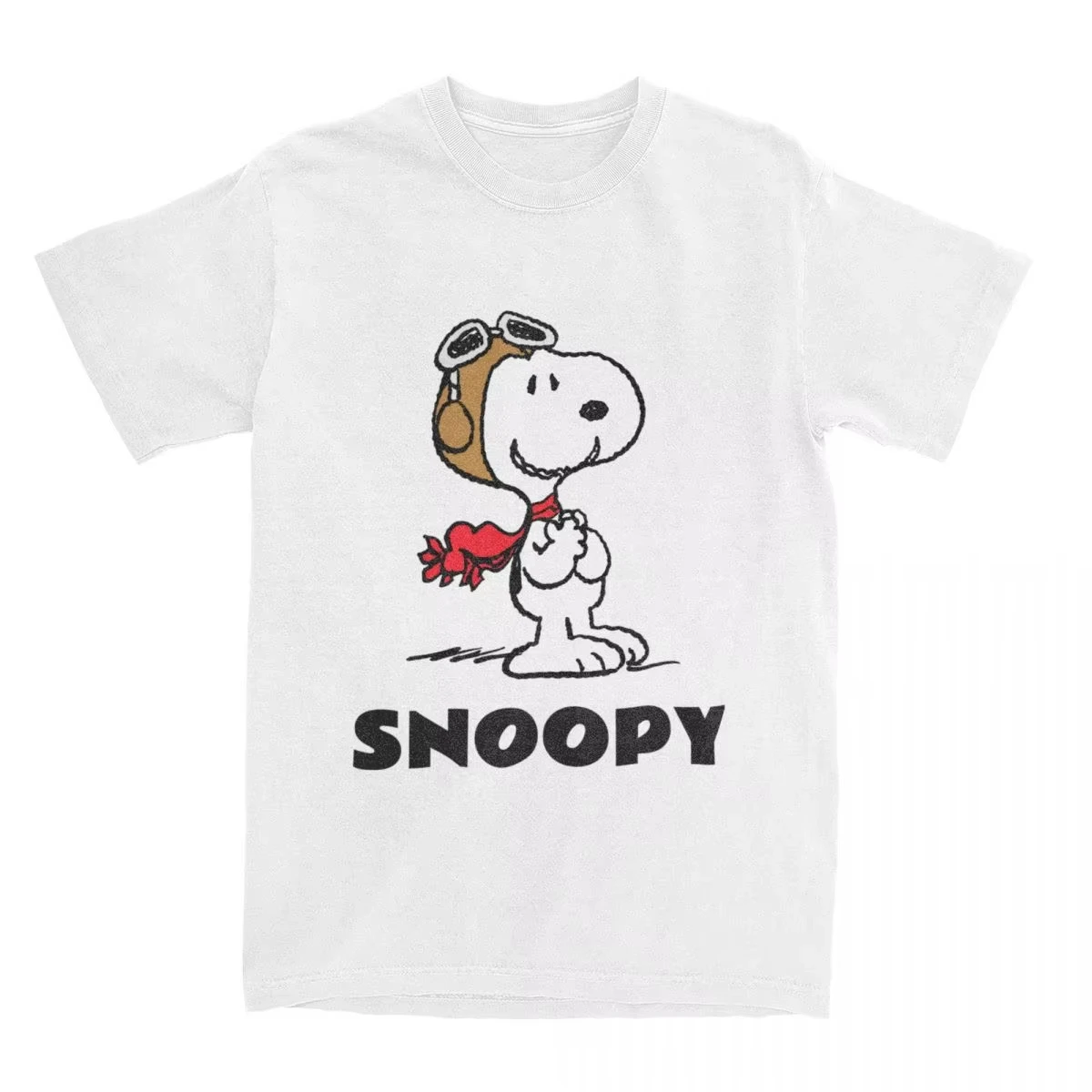 

Летняя женская футболка Peanuts Snoopy Flying Ace, хлопковая одежда, новинка, футболки с короткими рукавами и круглым вырезом, повседневные свободные топы с графическим рисунком