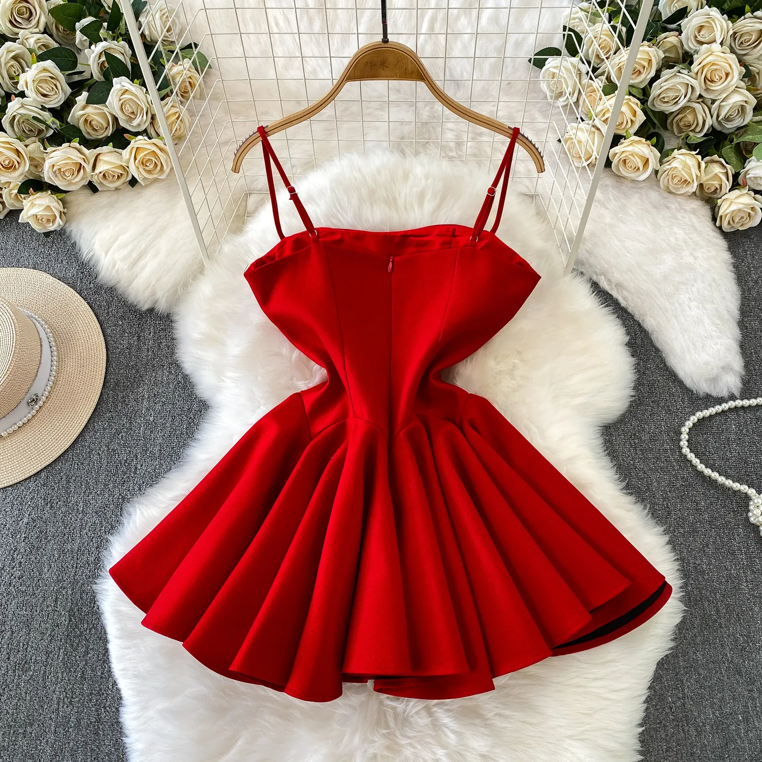 Elegant chic backless off shoulder dress Korean Fashion Party Vestidos fairycore Sexy Women ball gown