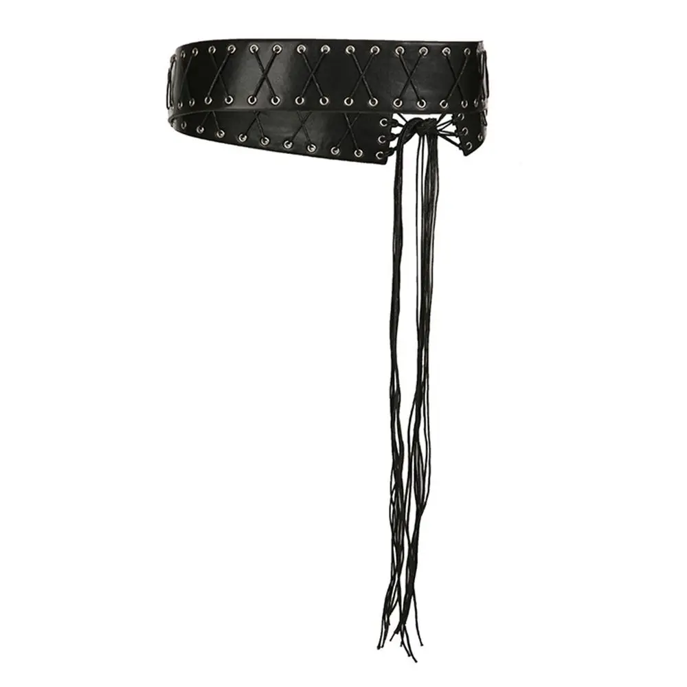 جديد بو الجلود شرابة حزام Y2K الشرير الهيب هوب حزام البنطال الجينز شخصية الزخرفية زنار الجينز السراويل ديكور