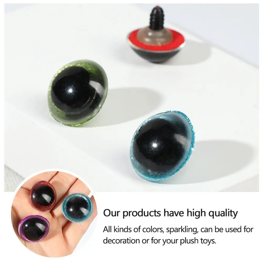 20 22 24Mm Doe-Het-Zelf Plastic Pop Schijnende Poppenogen Rond Veiligheidsogen Pluche Speelgoed Accessoires Glitter Poppen Oogbollen