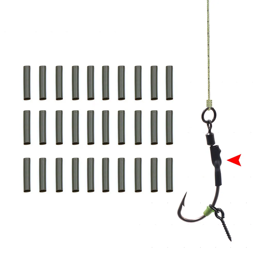 100pcs Carp Accessories Fishing Hook Kicker Aligner  Heat Shrinking Tube Hook Line Angle Sleeve For Fishing Rig Terminal Tackle