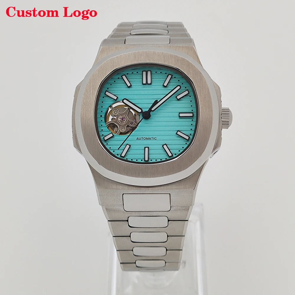 NH38 movement 39mm fully automatic mechanical men's watch sapphire glass waterproof watch, compatible with Nautilus dial