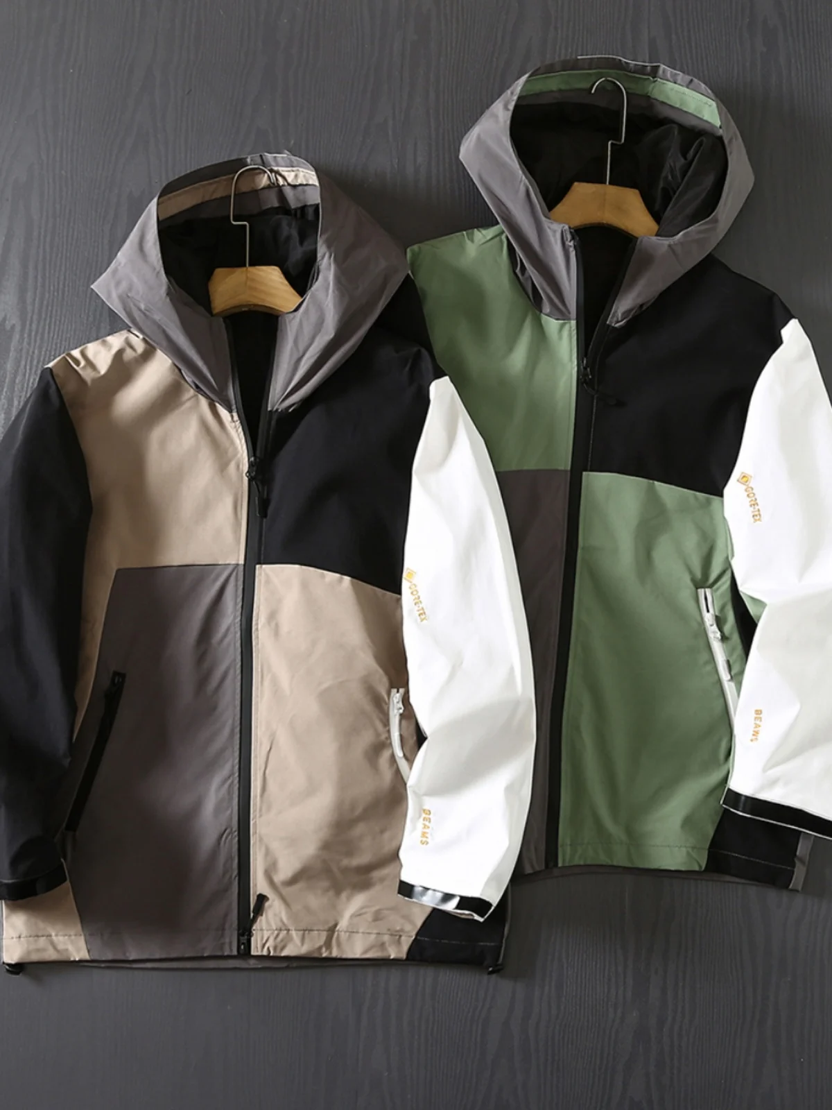 

Мужская уличная водонепроницаемая ветрозащитная куртка для скалолазания с 3D-принтом, капюшоном, весна-осень, стандартный крой, удлиненная модель