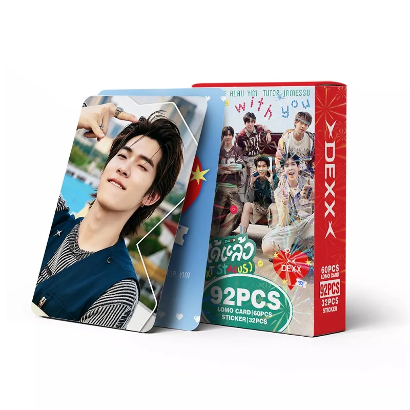 92PCS DEXX Thai BL Lomo Card Set 60Pcs Mini Idol Photocards & 32Pcs Cute Stickers Thai Actor Fan Collectible Gift Cards image 6