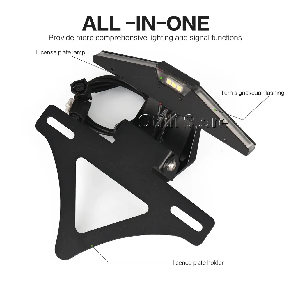 Motorcycle License Plate Holder For Yamaha YZF-R1 YZF R1 M YZFR1 2015-2025 Tail Tidy with LED Light Fender Eliminator