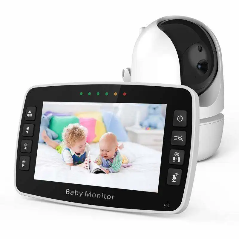 

4.3Inch IPS Screen Wireless PTZ Intercom Baby Monitor Temperature Display Nanny Cam Long Distance Baby Sitter Camera