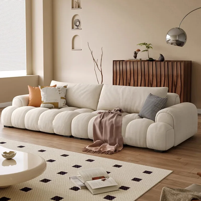 Marshmallow Fabric Sofa French Cream Style