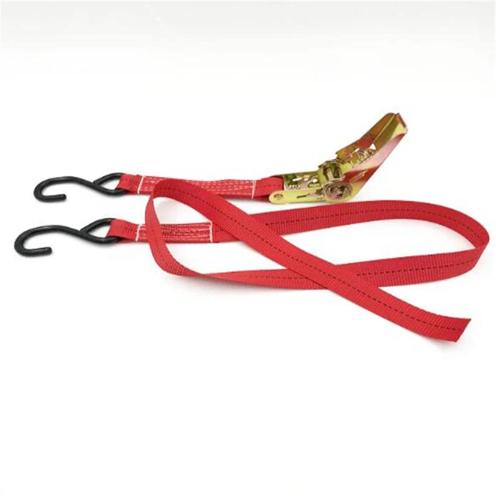 Fascio di bagagli a cricchetto con gancio a S per tour autonomo con tenditore per auto da 2,5 cm x 200 cm con cinghia di fissaggio per tenditore del carico