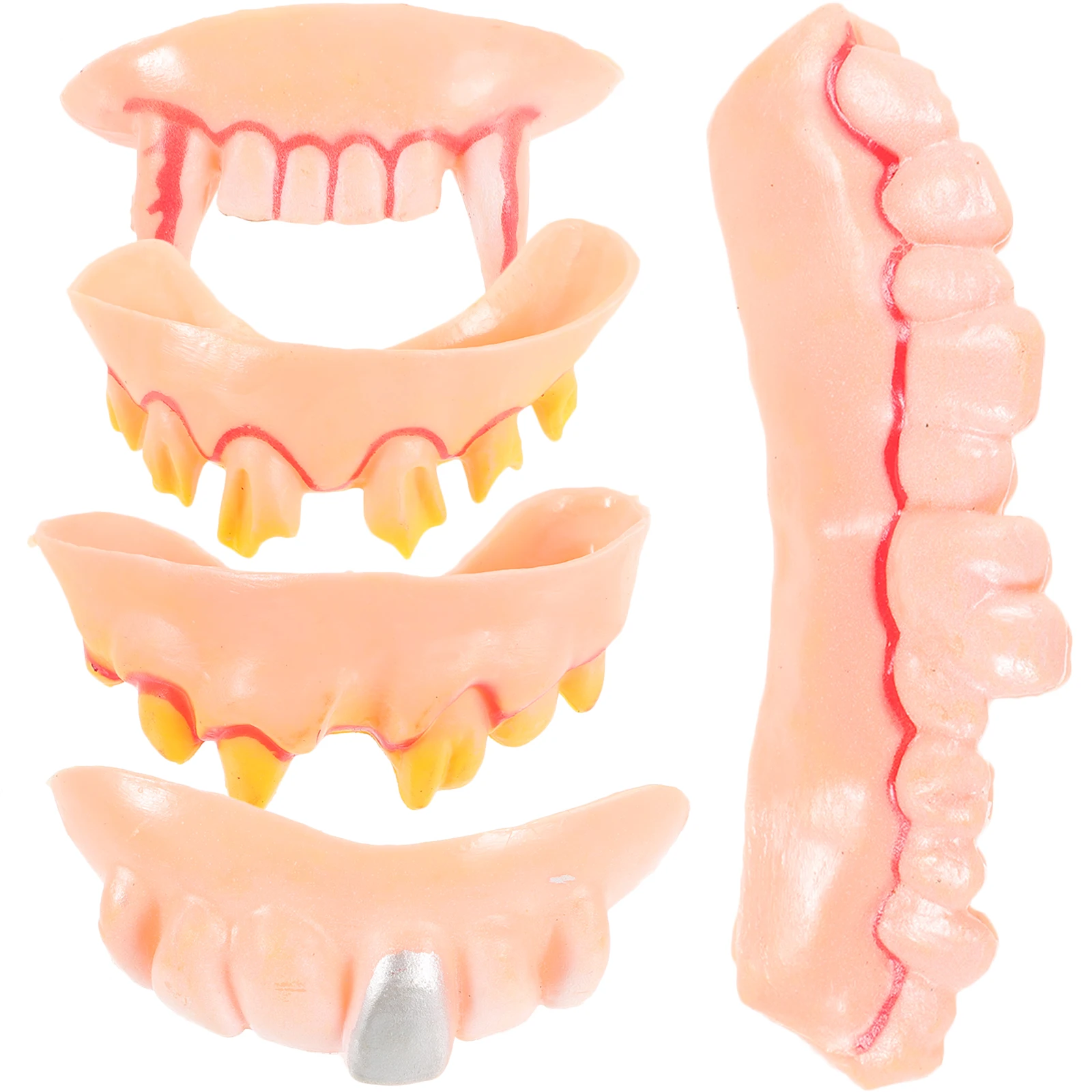5 قطعة مجموعة مضحكة Gnarly لجميع القديسين عيد الفصح كاذبة الأسنان كاذبة لجميع القديسين/عيد الفصح الأسنان حفلة تنكرية الدعامة التبعي #4