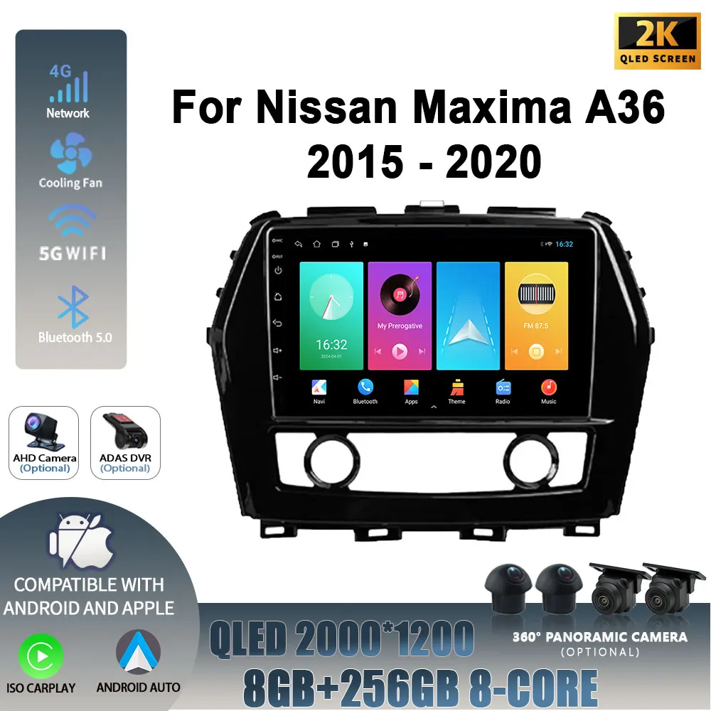 Android 14 For Nissan Maxima A36 2015-2020 WIFI Wireless Carplay Stereo Screen Car Radio Multimedia Navigation Player 4G 2DIN