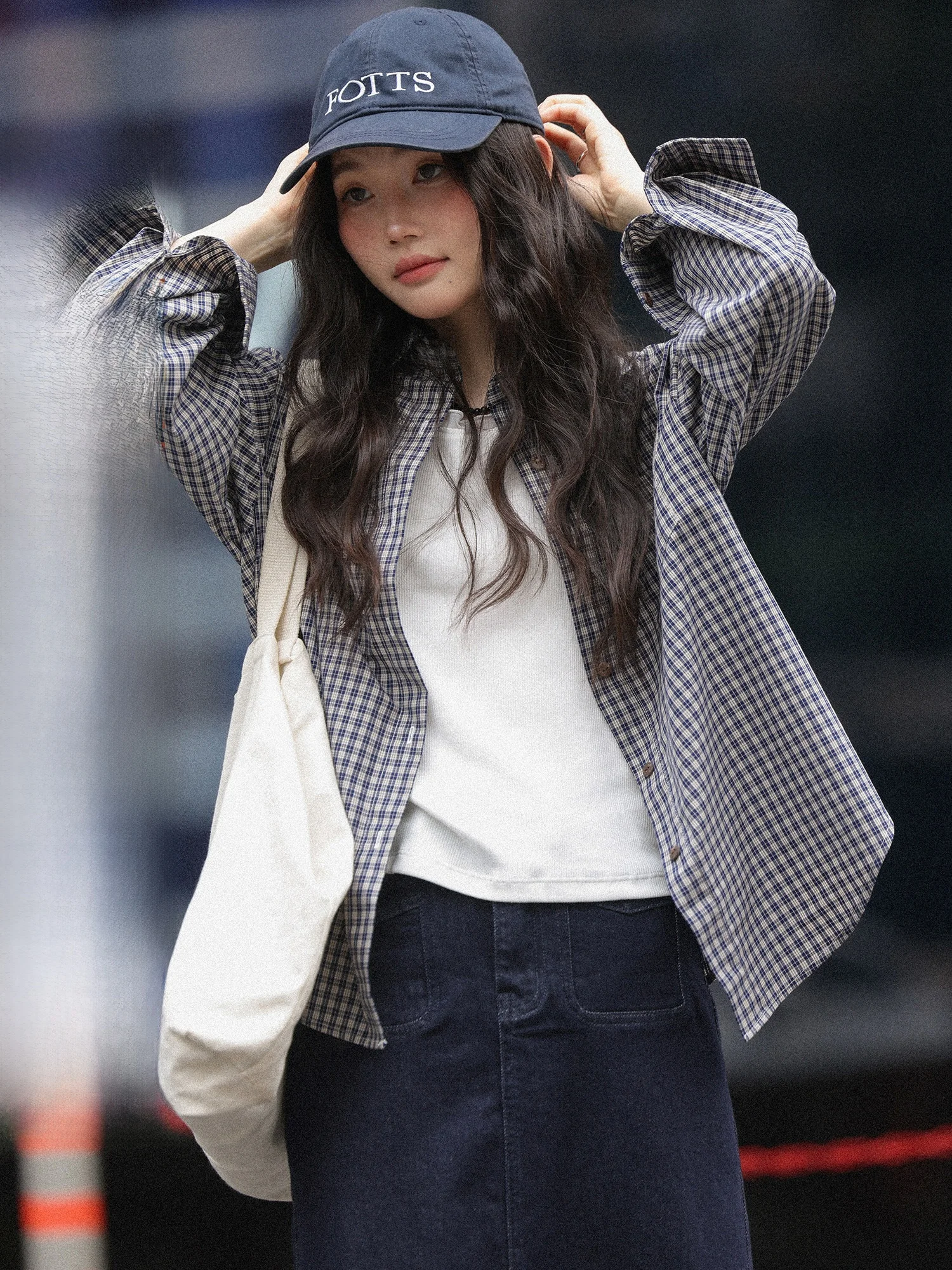 

Early Spring Eye-ching Fre Plaid Button-Up irt Casual Loose Fit Women's Long Sve irt Contrast Collar irt