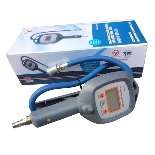 Imagen 2 del producto Pistola infladora de manómetro de neumáticos Digital con manguera, portabrocas de aire, pantalla LED, medidor de Dial, probador de vehículo, pistola de presión de neumáticos