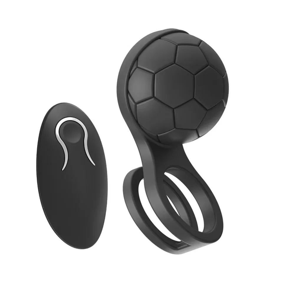 Silicone Lock Precision Ring Football Men's Delay Lock Precision Ring Wireless Remote Control Double Ring Couple Sex Products