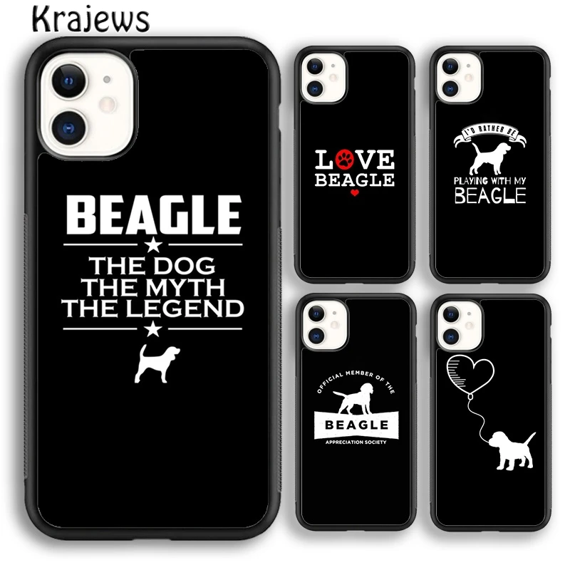 Krajews Beagle Puppy Dog Phone Case Cover For iPhone 16 15 14 plus XS XR 11 12 mini 13 pro max coque Shell Fundas