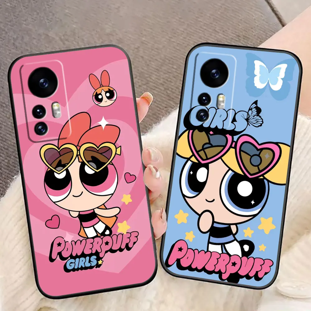 The P-Powerpuff Girls Phone Case For Xiaomi 13 12 12T 11 11T 10T 9 LITE POCO F6 F5 F4 F3 M6 M5 M4 M3 X5 X3 GT Case Funda Shell