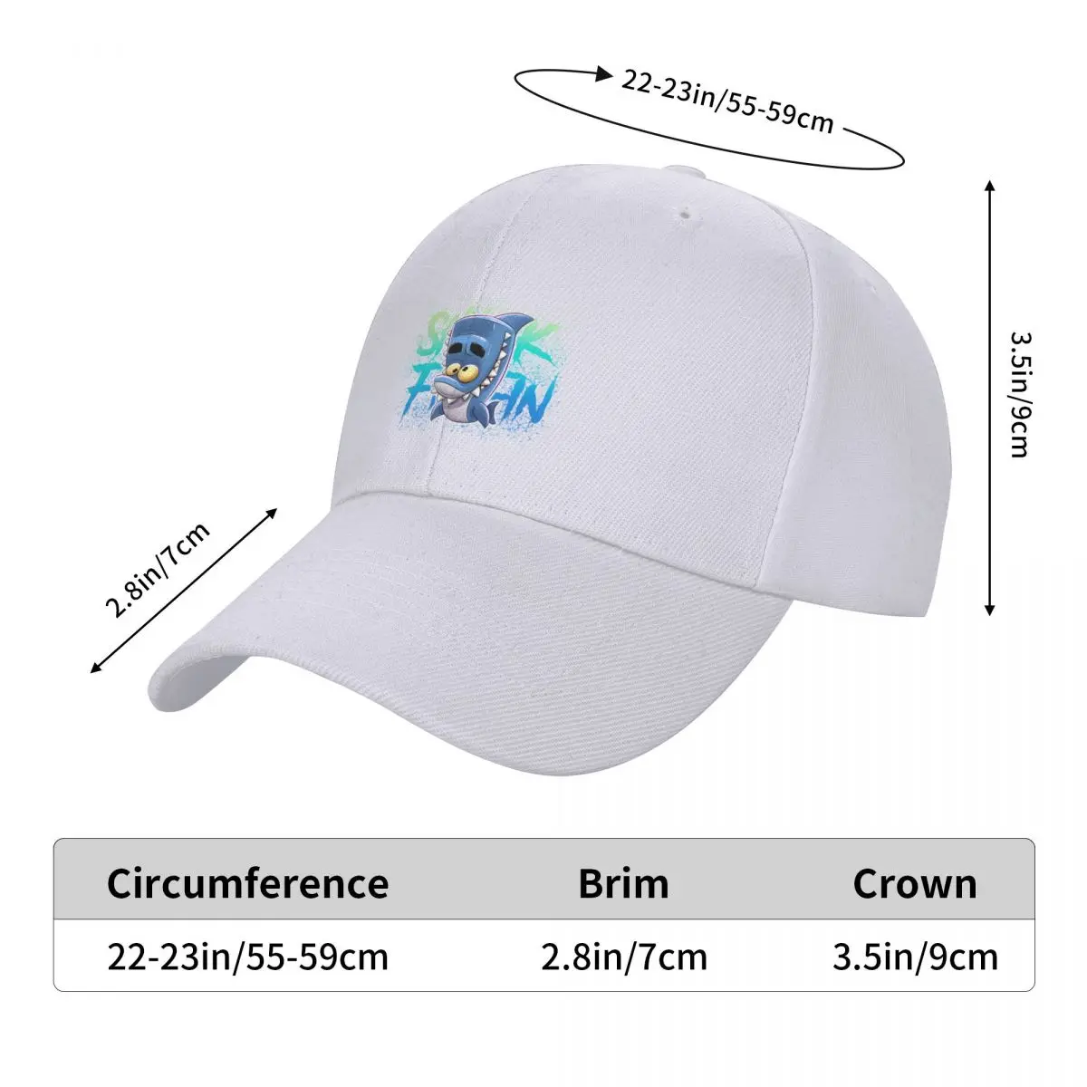 zooba shark fin Baseball Cap Golf Wear Snap Back Hat Sun Hats For Women Men's