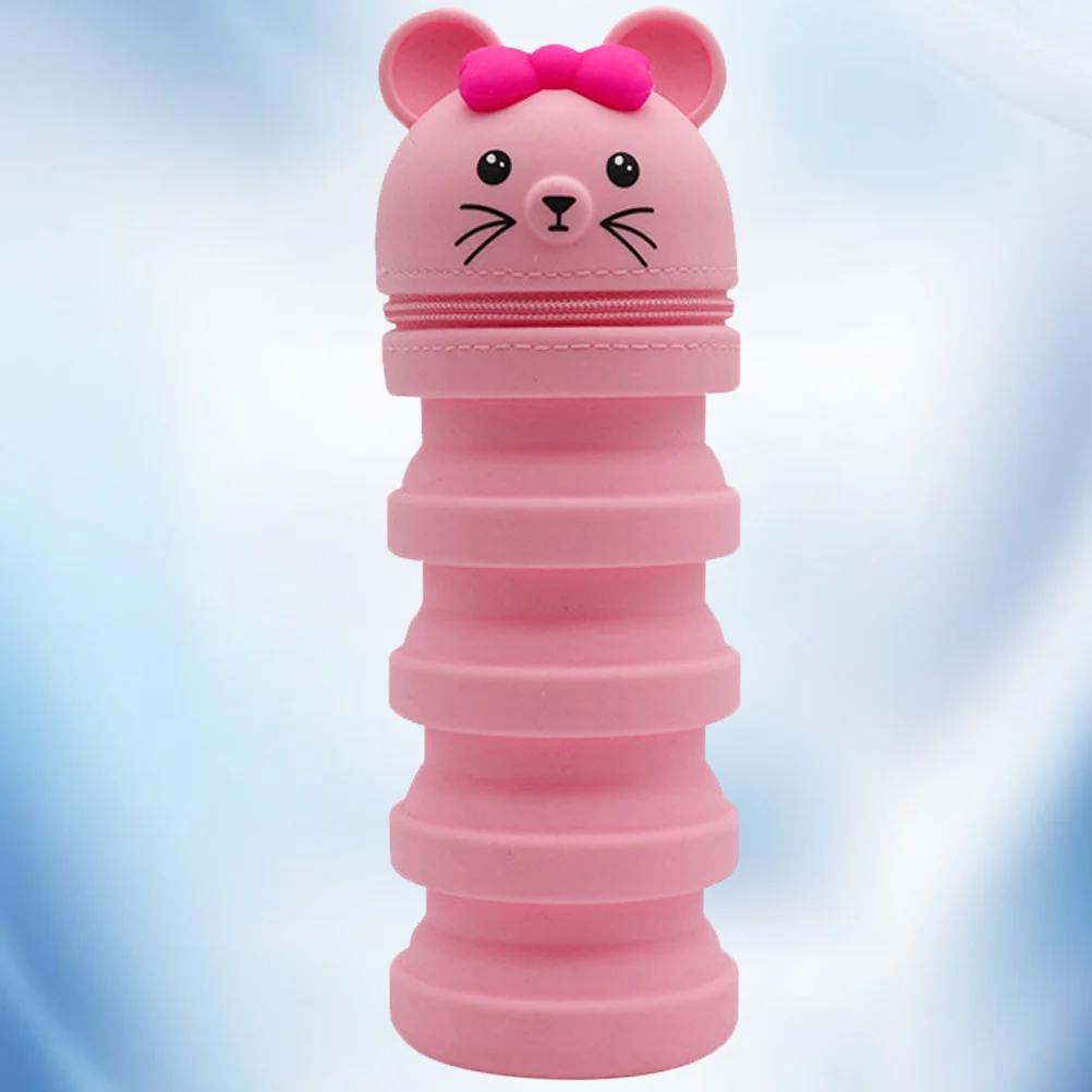 

Nice Holder Makeup Bag Pen Container Silicone Pencil Case Stamp 2000X650X650CM Students Stationery Decompression Pink