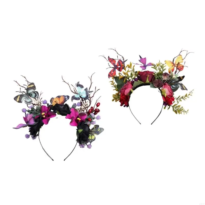 

Flower Butterfly Headbands for Women Girls Colorful Butterfly Hairband Hair Hoop