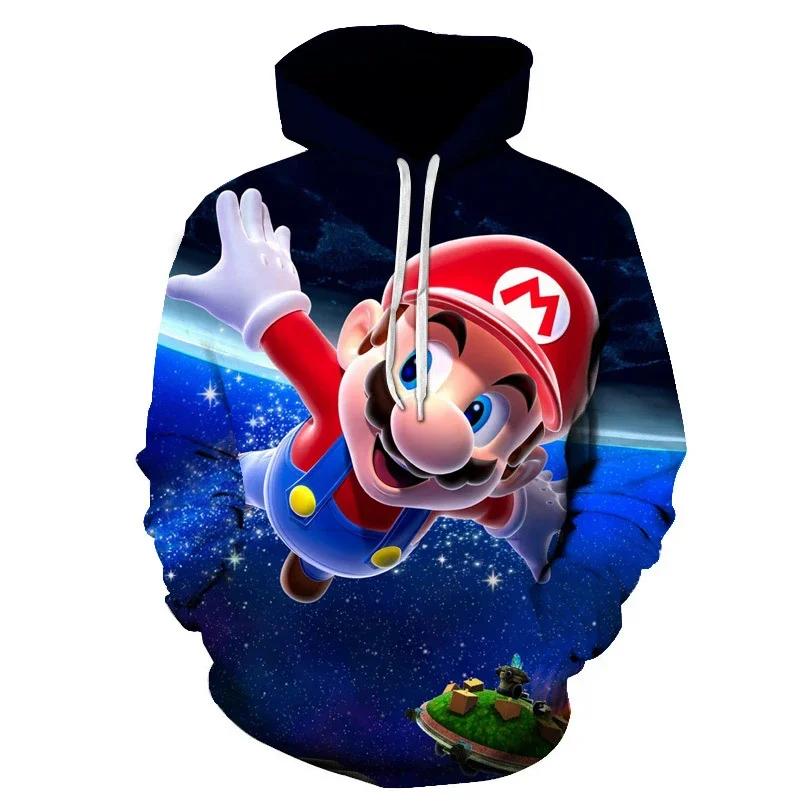 2023 Super Mario Halloween Costume Men Hoodie Cosplay Toad Yoshi Daisy Luigi Bowser Mario Bros. Accessories Print Hoodie Women