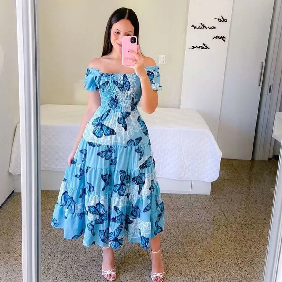 

Women High Waisted Loose Fitting Long Dress, Elegant Suit In Contrasting Colors For Beach And Summer Vestidos Verano Moda 2024
